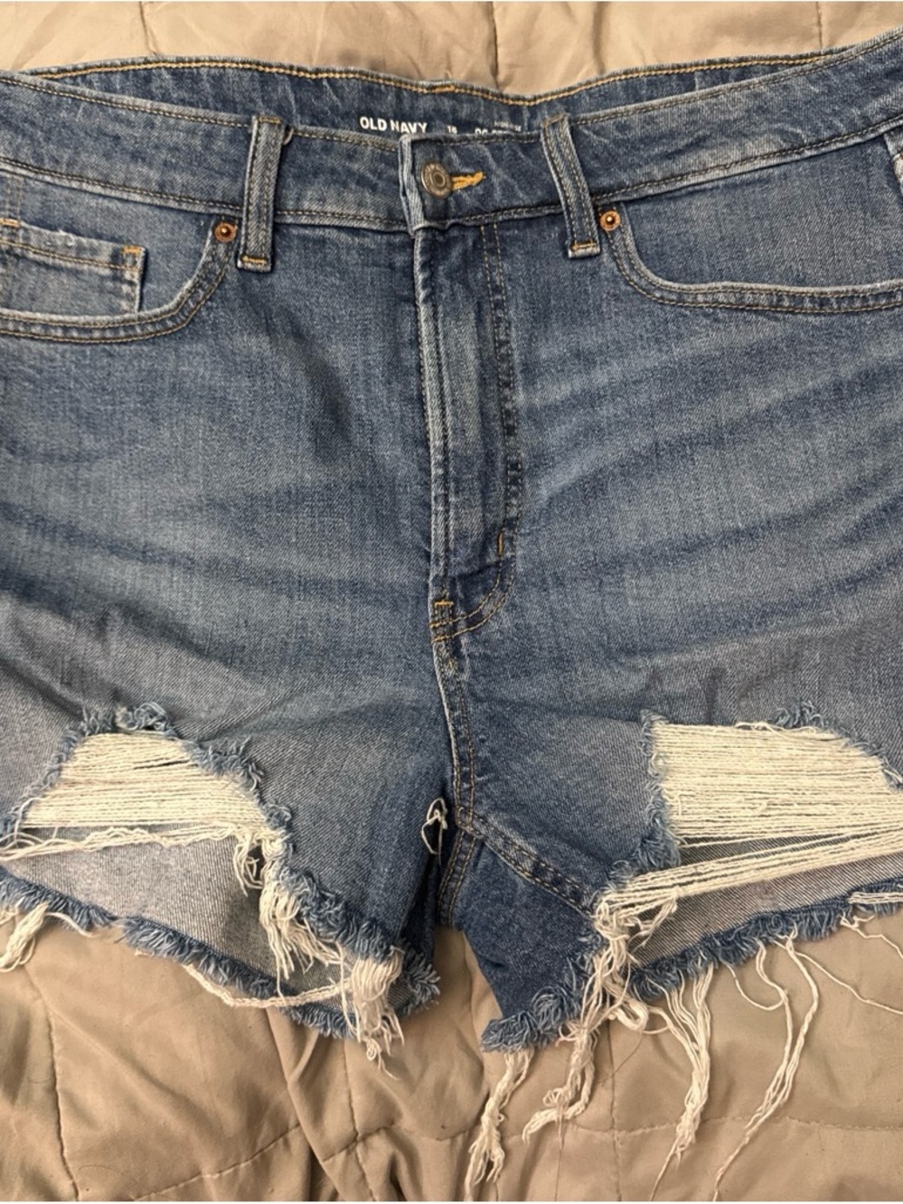 Old Navy Light Blue Distressed Denim Cutoff Shorts